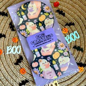 ☁️ 3/$30☁️ HANDCRAFTED CAR COASTER SET - BOOKISH BOO